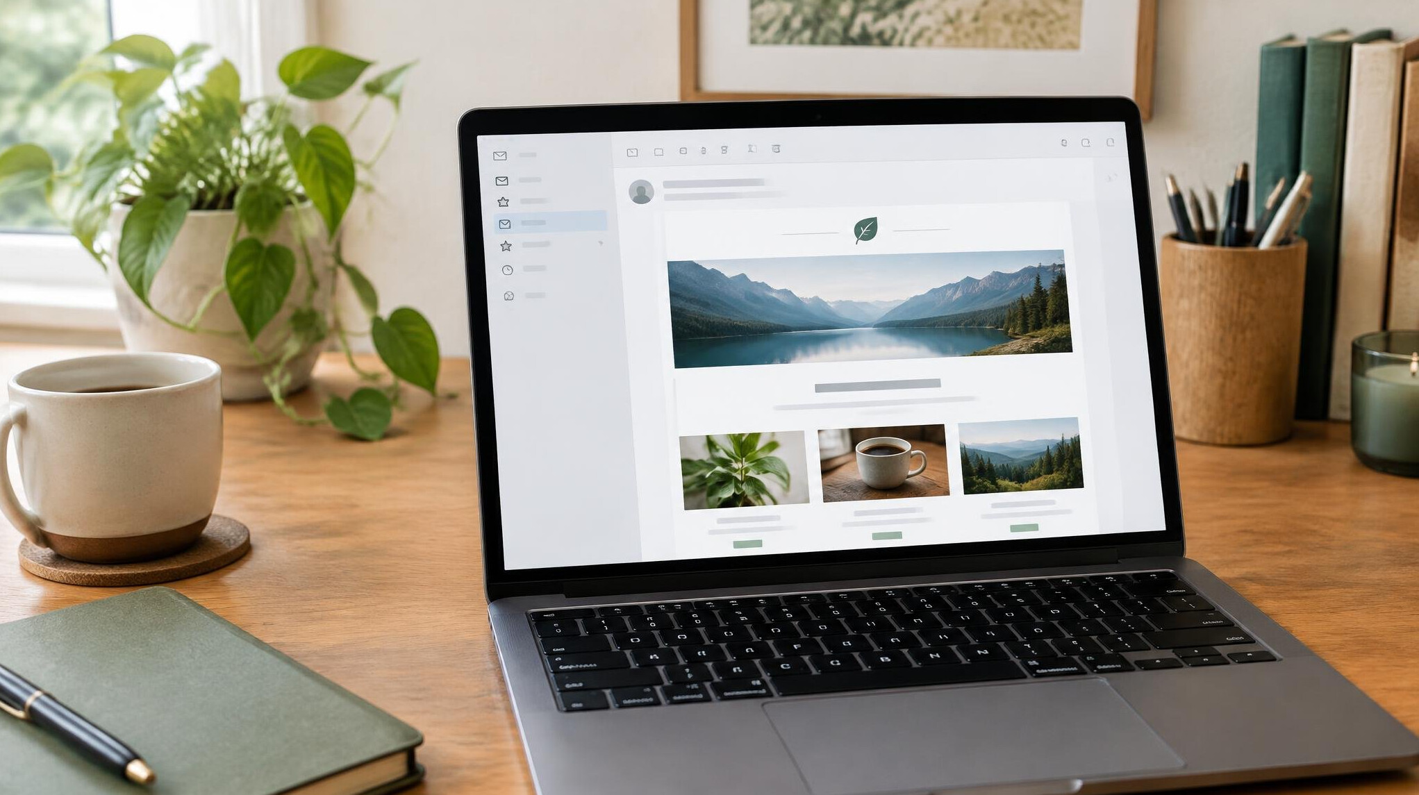 Email newsletter open on a laptop screen